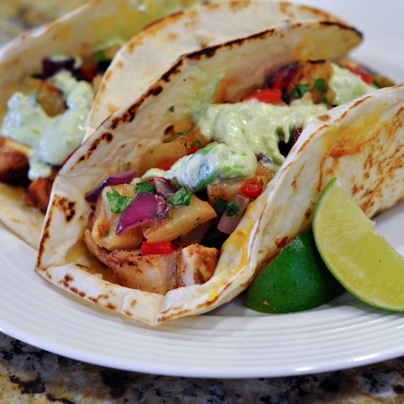 Grilled Chili Lime Chicken Tacos with Pineapple Salsa
